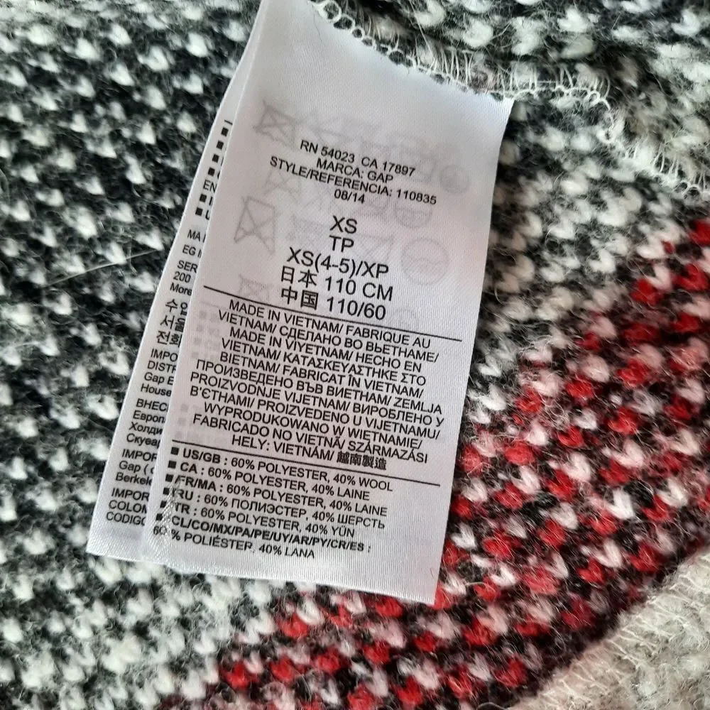 GAP Kids Gray Jacket with Black and Red Stripes